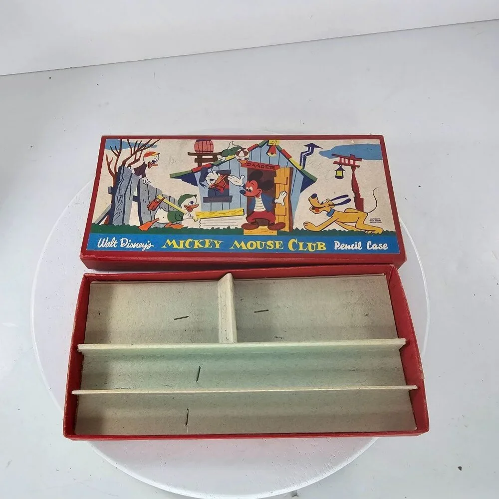 Walt Disneys Mickey Mouse Club Pencil Case Vintage 1950s